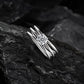 925 Sterling Silver Moissanite Triple Band Solitaire Ring