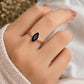 925 Sterling Silver Marquise Black Onyx Ring, Minimalist Statement Solitaire Jewelry