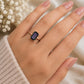 925 Sterling Silver Emerald Cut Black Onyx Solitaire Ring, Minimalist Statement Band