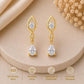 925 Sterling Silver Infinity Drop Earrings, Pear Moissanite Bridal Jewelry