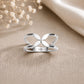925 Sterling Silver Open Flower Ring, Minimalist Floral Band, Adjustable Everyday Jewelry