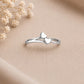 925 Sterling Silver Double Heart Ring, Minimalist Love Band, Dainty Promise Ring