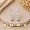 Sterling Silver Pear Cut Moissanite Dangle Earrings, Bridal Wedding Jewelry