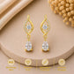 Sterling Silver Pear Cut Moissanite Dangle Earrings, Bridal Wedding Jewelry