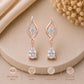 Sterling Silver Pear Cut Moissanite Dangle Earrings, Bridal Wedding Jewelry