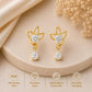 925 Sterling Silver Moissanite Lotus Drop Earrings, Floral Bridal Jewelry