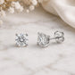 Moissanite Solitaire Stud Earrings, 925 Sterling Silver, Round Cut Bridal Jewelry