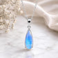 Natural Moonstone Pear Pendant Necklace, 925 Sterling Silver, Handmade Minimalist Jewelry