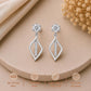 Sterling Silver Moissanite Drop Earrings: Geometric Dangle Bridal Jewelry
