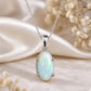 925 Sterling Silver Oval Opal Pendant Necklace, October Birthstone, Minimalist Jewelry