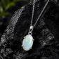 925 Sterling Silver Oval Opal Pendant Necklace, October Birthstone, Minimalist Jewelry
