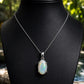 925 Sterling Silver Oval Opal Pendant Necklace, October Birthstone, Minimalist Jewelry