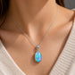 925 Sterling Silver Oval Opal Pendant Necklace, October Birthstone, Minimalist Solitaire Jewelry