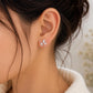 Sterling Silver Leaf Earrings, Marquise CZ Botanical Studs, Dainty Nature Jewelry
