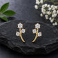 925 Sterling Silver Moissanite Leaf Stud Earrings, Minimalist Nature Botanical Jewelry