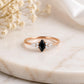 925 Sterling Silver Marquise Black Onyx Ring, Vintage Statement Ring