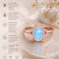 925 Sterling Silver Oval Moonstone Ring, Minimalist Solitaire, June Birthstone