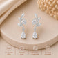 925 Sterling Silver Moissanite Leaf Drop Earrings, Nature Botanical Bridal Jewelry