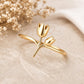 925 Sterling Silver Tulip Ring, Minimalist Floral Stacking Band, Botanical Nature Inspired Jewelry
