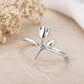 925 Sterling Silver Tulip Ring, Minimalist Floral Stacking Band, Botanical Nature Inspired Jewelry