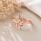 Sterling Silver Leaf Ring, Minimalist Olive Branch Wrap, Botanical Nature Jewelry
