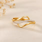 925 Sterling Silver Wave Ring, PavÃ© Cubic Zirconia, Minimalist Stacking Band