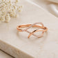 Sterling Silver Infinity Wave Ring, PavÃ© CZ, Minimalist Stacking Band, Promise Gift Her