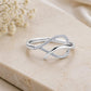 Sterling Silver Infinity Wave Ring, PavÃ© CZ, Minimalist Stacking Band, Promise Gift Her