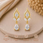 Moissanite Floral Drop Earrings, 925 Sterling Silver, Pear Cut Bridal Wedding Jewelry
