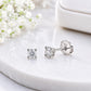 Moissanite Solitaire Stud Earrings, 925 Sterling Silver, Round Cut, Minimalist Everyday Jewelry