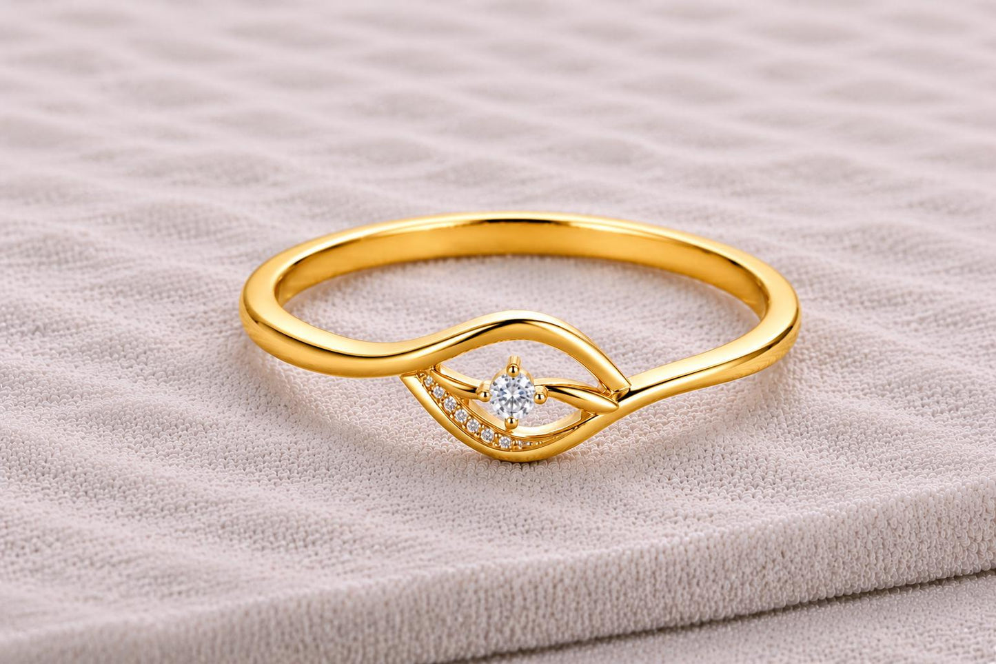 925 Sterling Silver Moissanite Evil Eye Ring, Minimalist Protection, Dainty Stackable Wedding Band