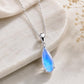 Natural Moonstone Pear Pendant Necklace, 925 Sterling Silver, Handmade Minimalist Jewelry