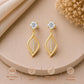 Sterling Silver Moissanite Drop Earrings: Geometric Dangle Bridal Jewelry