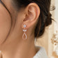 Sterling Silver Moissanite Floral Drop Earrings, Bridal Wedding Jewelry