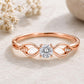 925 Sterling Silver Infinity Ring, Moissanite Engagement, Dainty Wedding Band