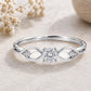 925 Sterling Silver Infinity Ring, Moissanite Engagement, Dainty Wedding Band