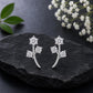 925 Sterling Silver Moissanite Leaf Stud Earrings, Minimalist Nature Botanical Jewelry