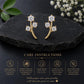 925 Sterling Silver Moissanite Leaf Stud Earrings, Minimalist Nature Botanical Jewelry