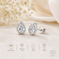 925 Sterling Silver Pear Moissanite Stud Earrings, Bezel Set Teardrop Dainty Minimalist Jewelry