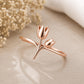 925 Sterling Silver Tulip Ring, Minimalist Floral Stacking Band, Botanical Nature Inspired Jewelry