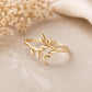 Sterling Silver Leaf Ring, Minimalist Olive Branch Wrap, Botanical Nature Jewelry