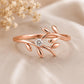 925 Sterling Silver Moissanite Leaf Ring, Botanical Engagement, Dainty Stacking Jewelry