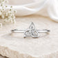 925 Sterling Silver Celtic Trinity Knot Ring, CZ Ring, Minimalist Promise Ring, Cubic Zirconia Wedding Ring, Handmade Dainty Ring,