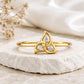 925 Sterling Silver Celtic Trinity Knot Ring, CZ Ring, Minimalist Promise Ring, Cubic Zirconia Wedding Ring, Handmade Dainty Ring,