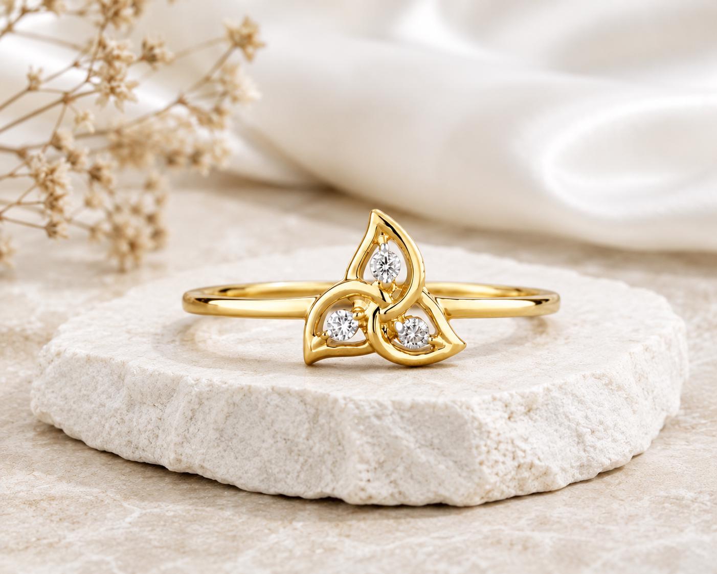 925 Sterling Silver Celtic Trinity Knot Ring, CZ Ring, Minimalist Promise Ring, Cubic Zirconia Wedding Ring, Handmade Dainty Ring,
