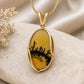 925 Sterling Silver Shazar Agate Pendant Necklace, Natural Dendritic Agate Pendant, Oval Landscape Stone Necklace, Handmade Gift for Her