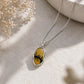 925 Sterling Silver Shazar Agate Pendant Necklace, Natural Dendritic Agate Pendant, Oval Landscape Stone Necklace, Handmade Gift for Her