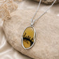 925 Sterling Silver Shazar Agate Pendant Necklace, Natural Dendritic Agate Pendant, Oval Landscape Stone Necklace, Handmade Gift for Her