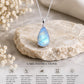 925 Sterling Silver Pear Moonstone Pendant, Natural Rainbow Gemstone Necklace