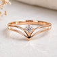 925 Sterling Silver Moissanite Chevron Ring, Minimalist Promise Ring, Dainty Engagement Ring, V Shape Wedding Ring, Stackable Gift for Her